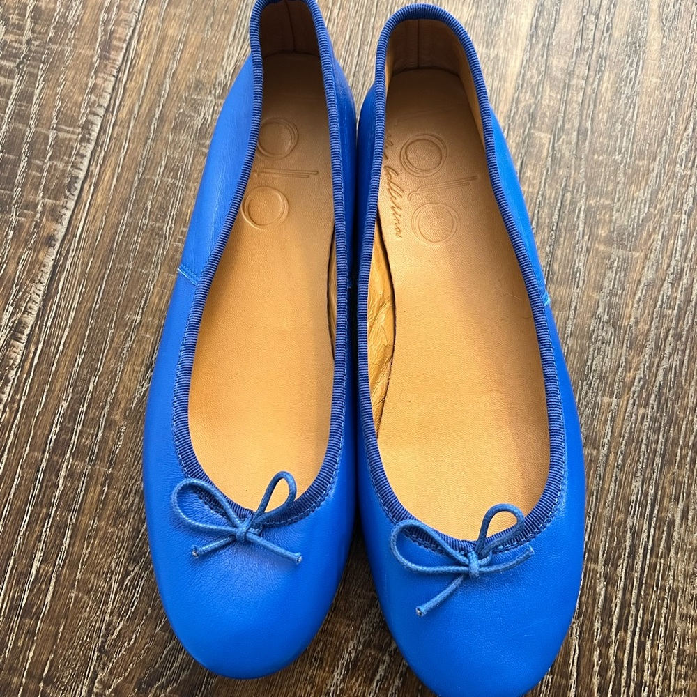 lolo the ballerina blue ballet flats